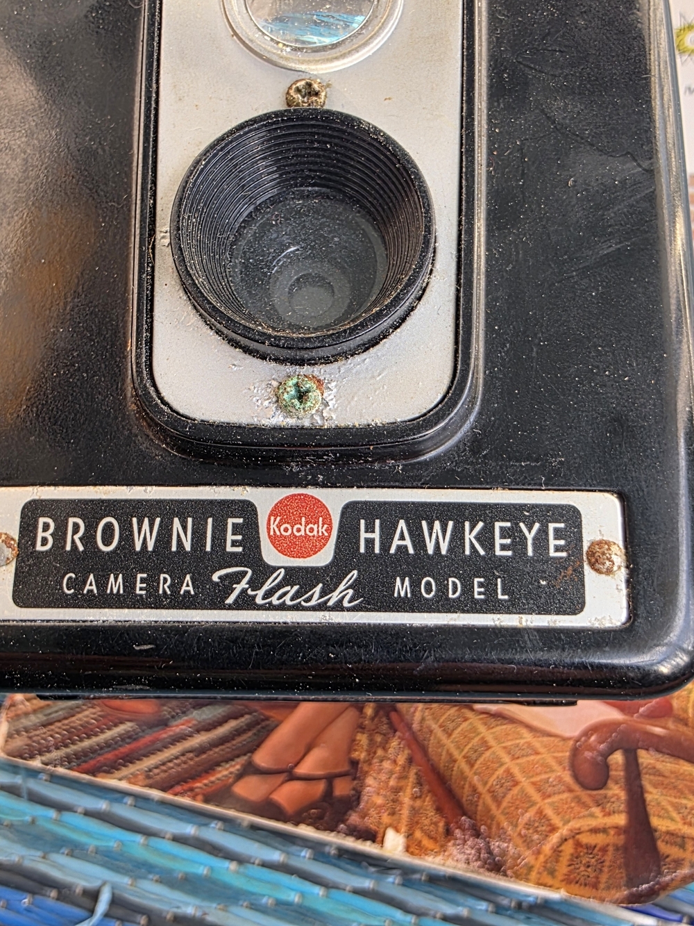 1950s Kodak Brownie Hawkeye Flash Camera in Black with Red Logo* Collectors Item